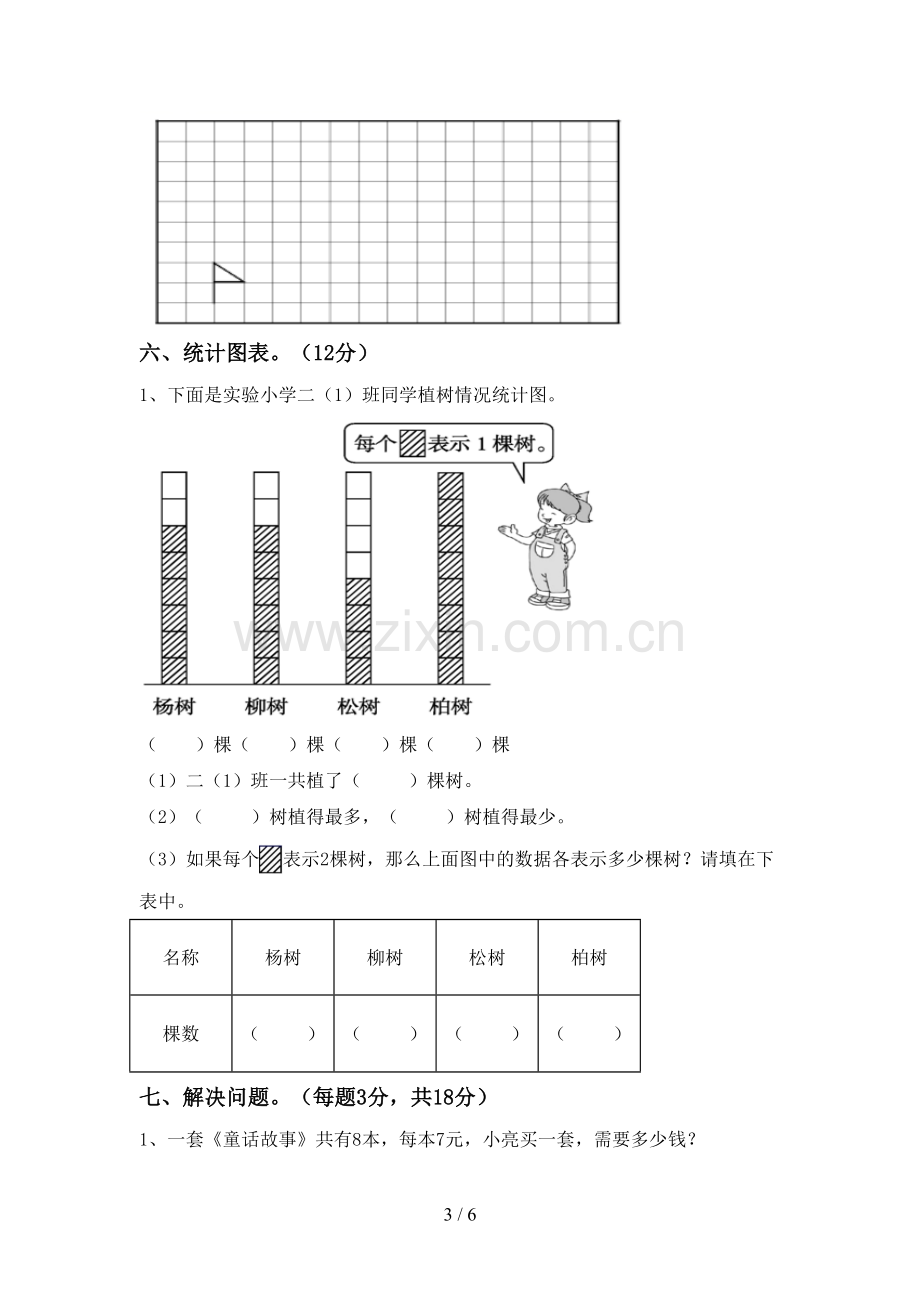 2022-2023年部编版二年级数学下册期末考试题(汇总).doc_第3页