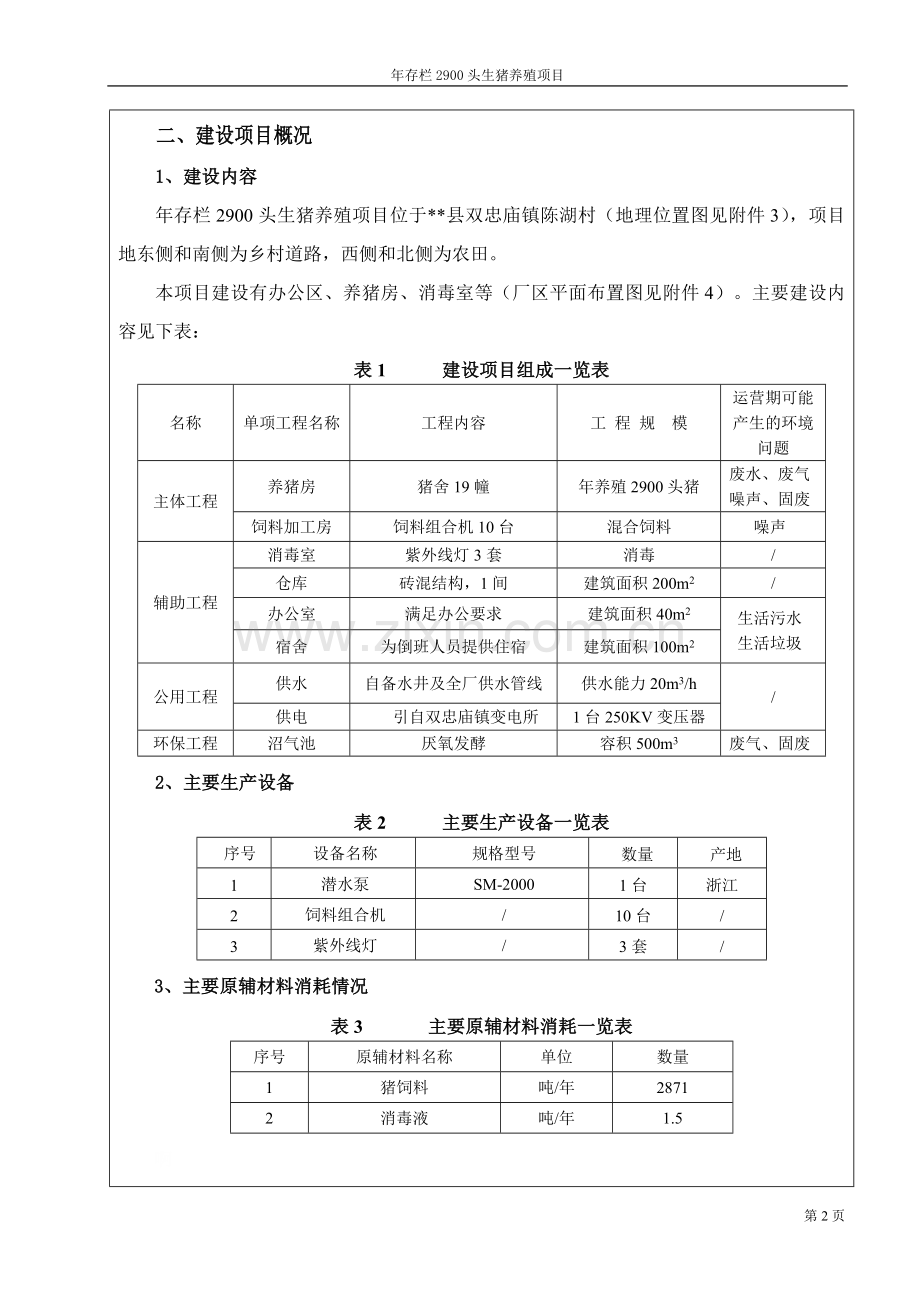 年存栏2900头生猪养殖项目环境评估报告.doc_第2页