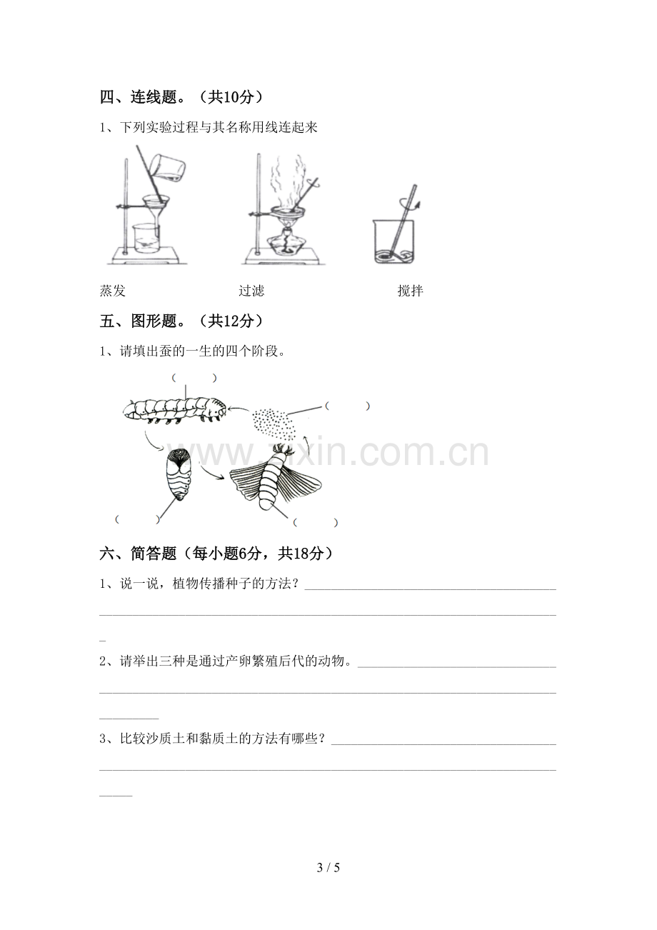 新教科版三年级科学下册期中测试卷【附答案】.doc_第3页