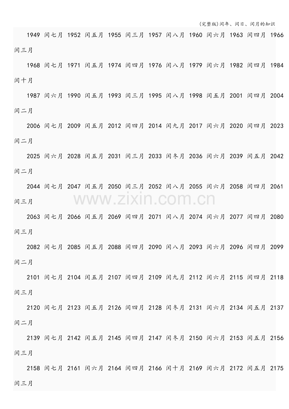 闰年、闰日、闰月的知识.doc_第3页