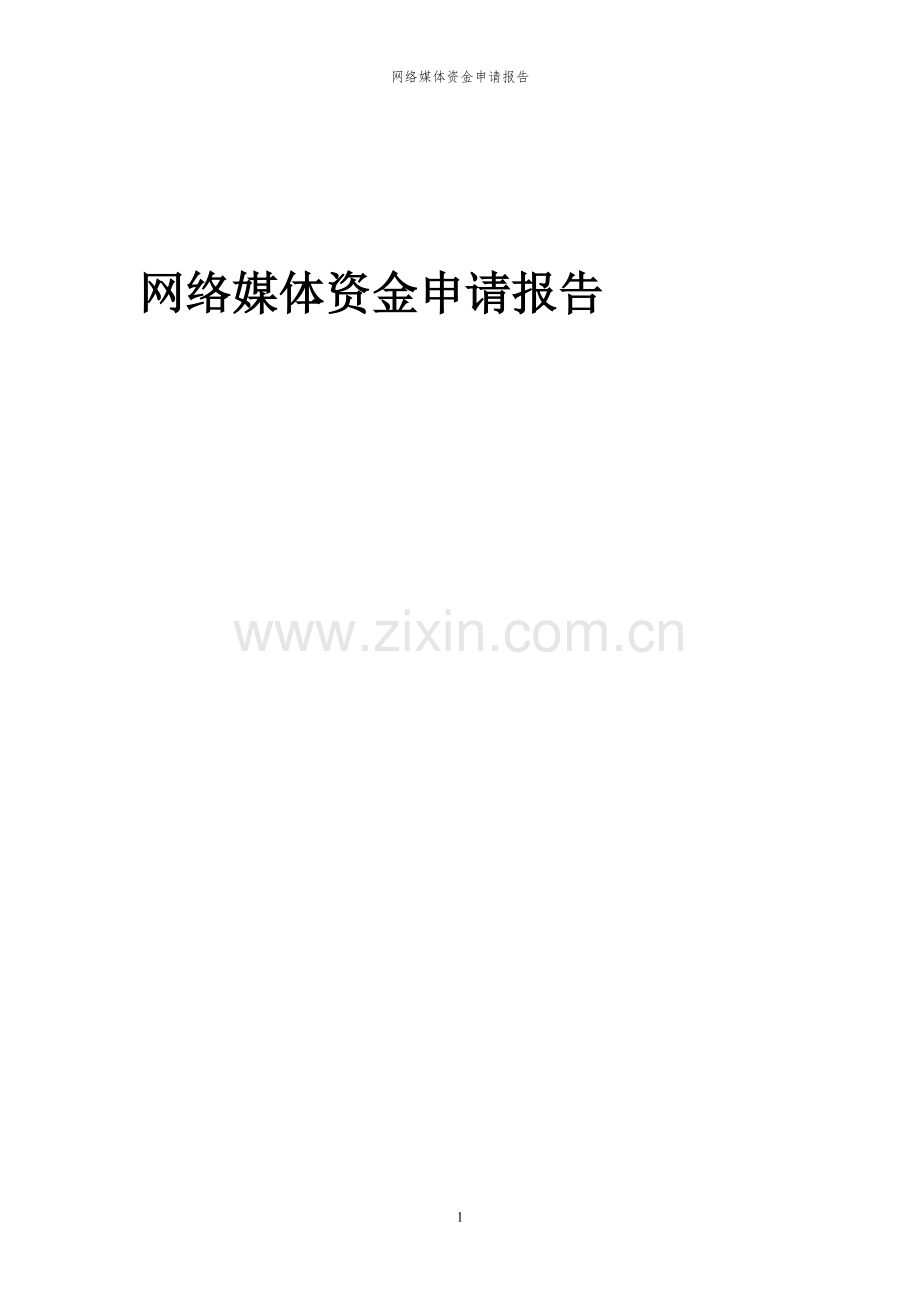 2024年网络媒体投资项目资金申请报告书.docx_第1页