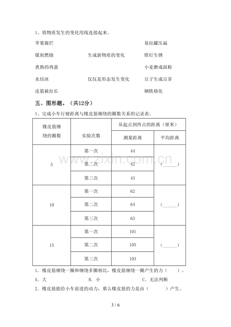 2023年人教版六年级科学下册期中考试卷(学生专用).doc_第3页