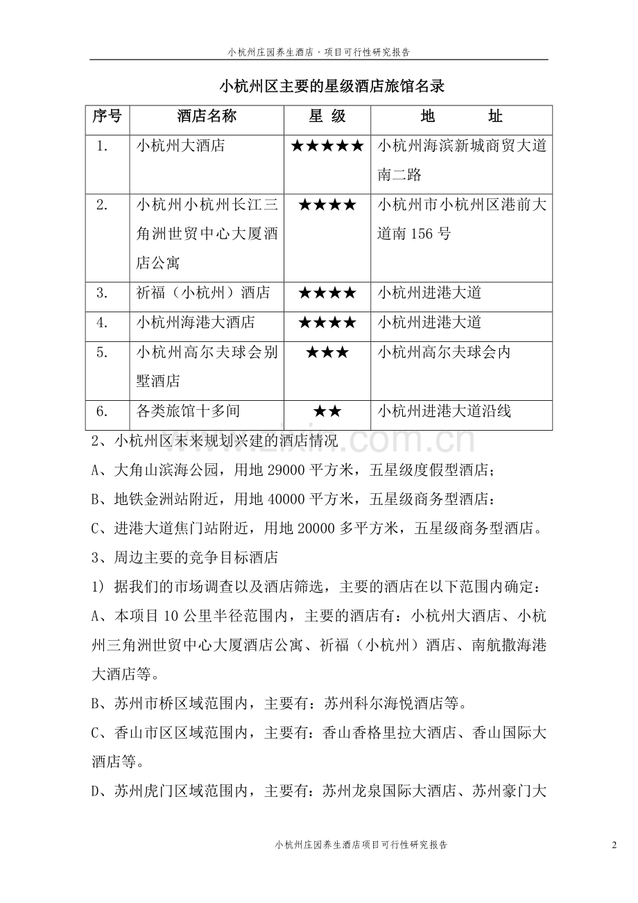 小杭州庄园养生酒店项目可行性分析报告.doc_第2页