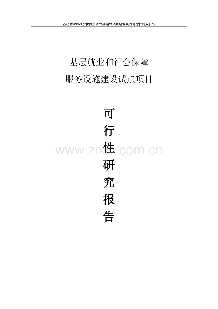 基层就业和社会保障服务设施建设试点项目可行性分析报告.doc_第1页