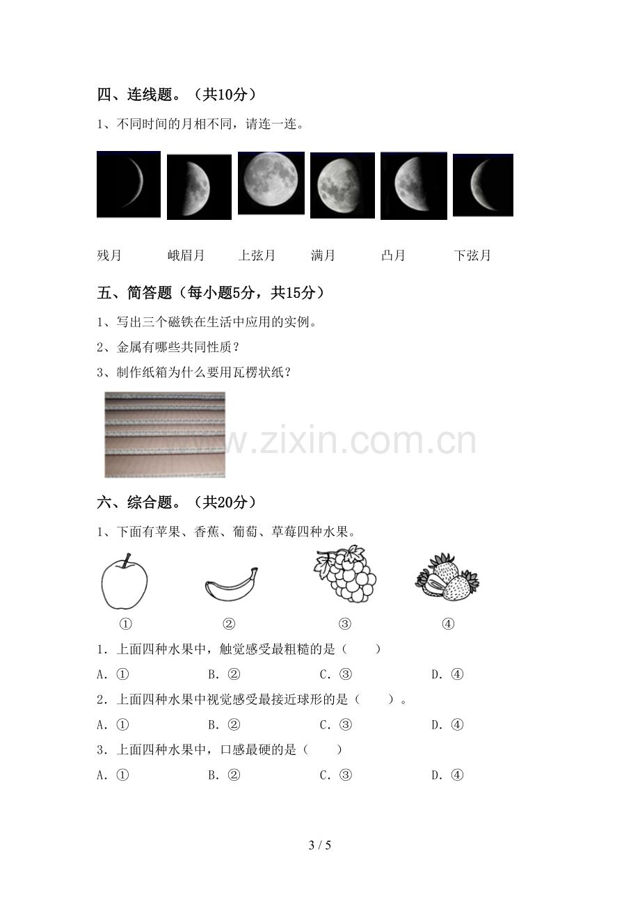 二年级科学下册期中考试卷(汇总).doc_第3页