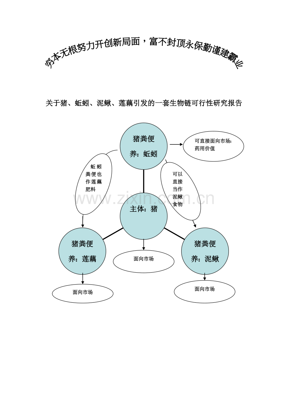 某关于猪、蚯蚓、泥鳅、莲藕引发一套生物链可行性研究报告.doc_第1页