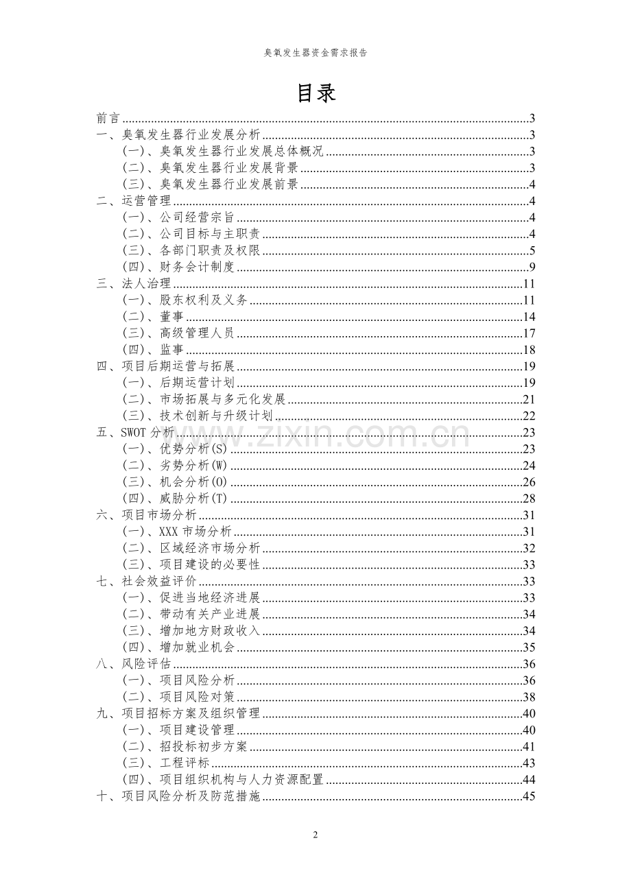 2024年臭氧发生器项目资金需求报告.docx_第2页