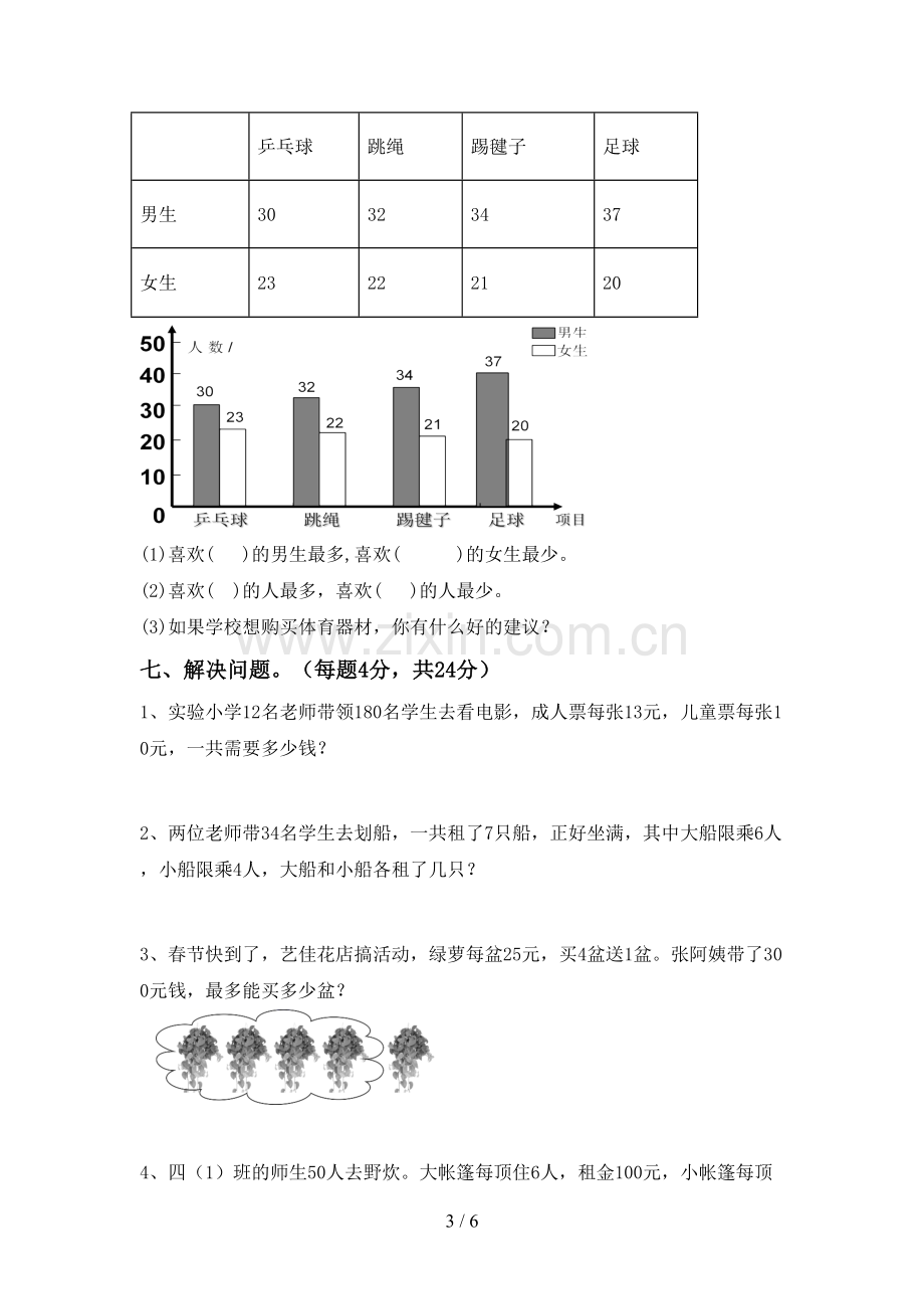 新人教版四年级数学下册期末考试题(各版本).doc_第3页