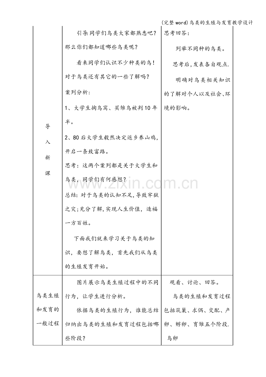 鸟类的生殖与发育教学设计.doc_第3页