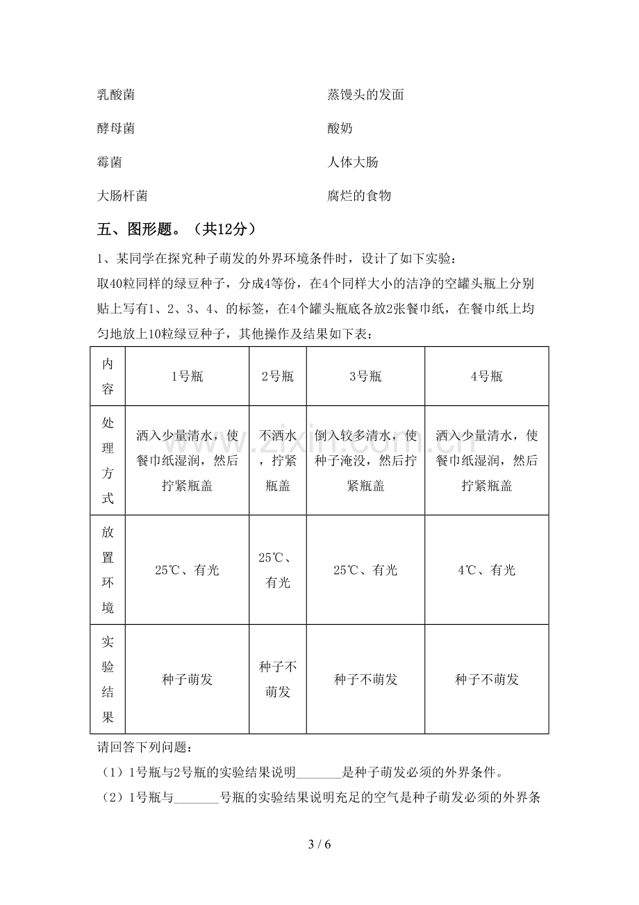 2023年人教版六年级科学下册期中测试卷及答案【学生专用】.doc_第3页