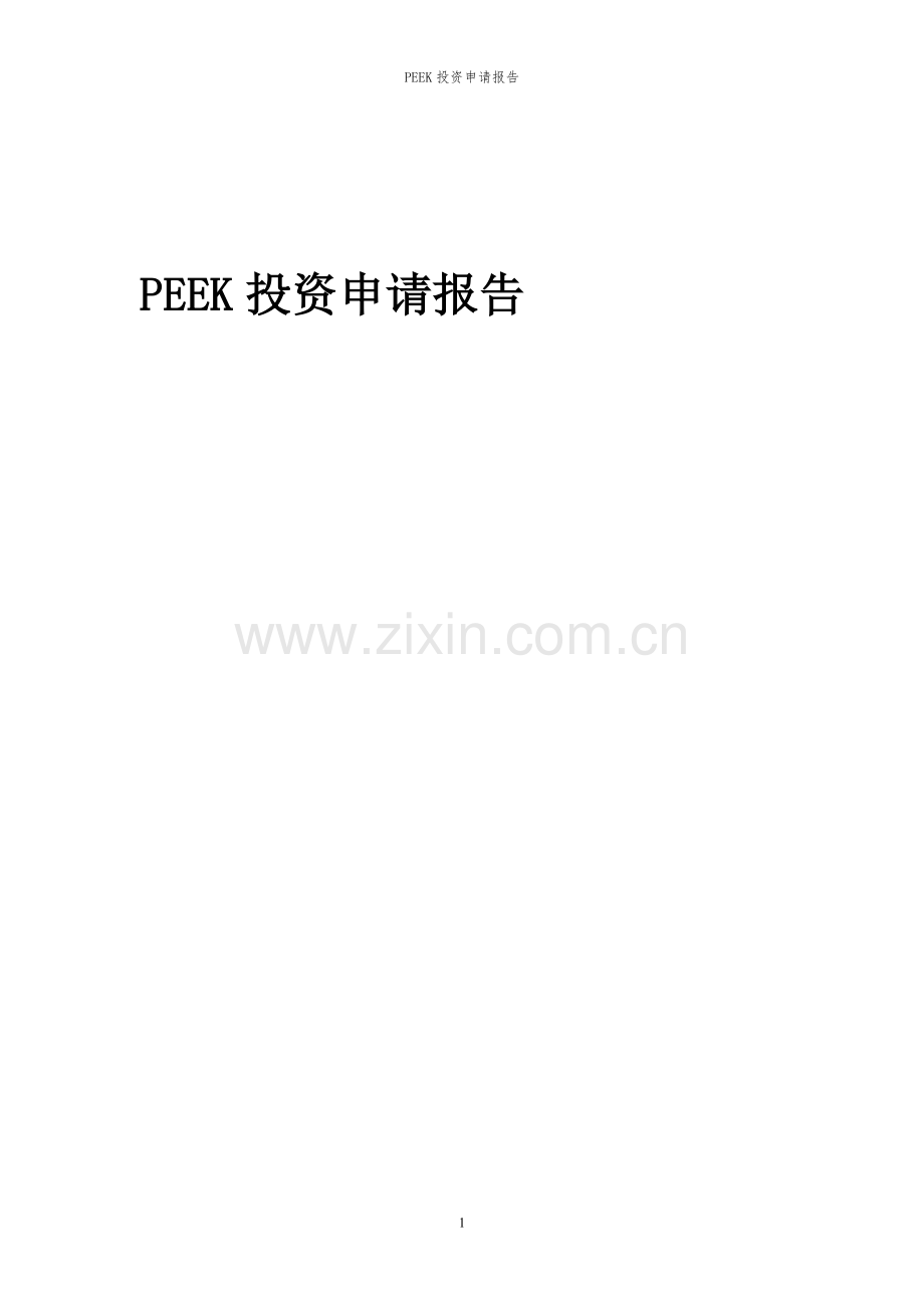 2024年PEEK投资申请报告.docx_第1页