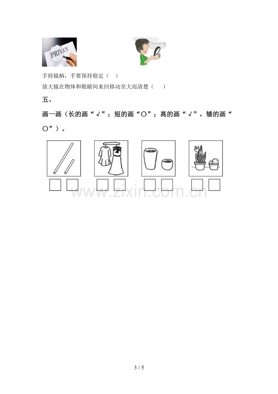 新教科版一年级科学下册期中考试题(新版).doc_第3页