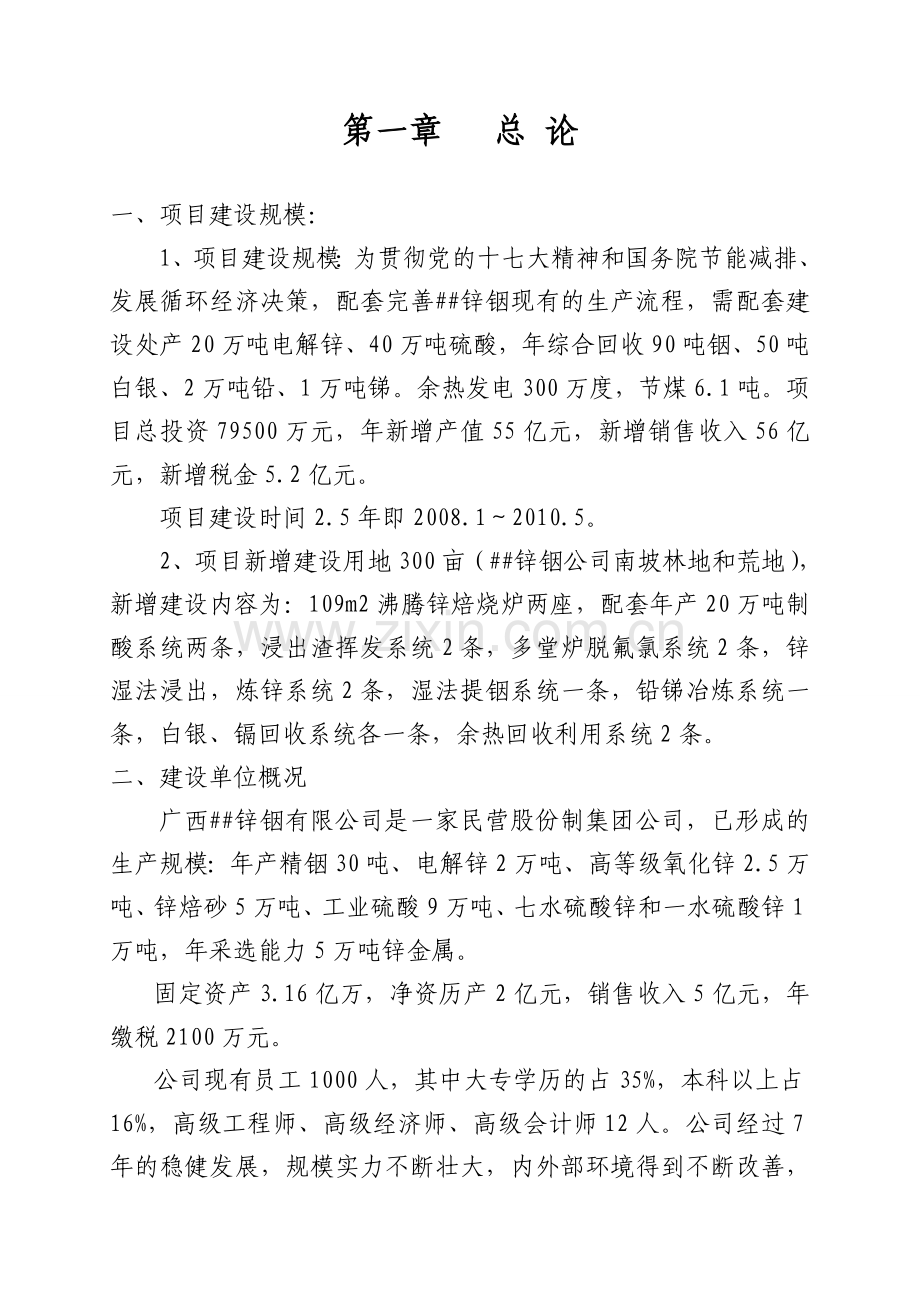 20万吨电解锌扩能技改工程项目可行性论证报告修改.doc_第2页