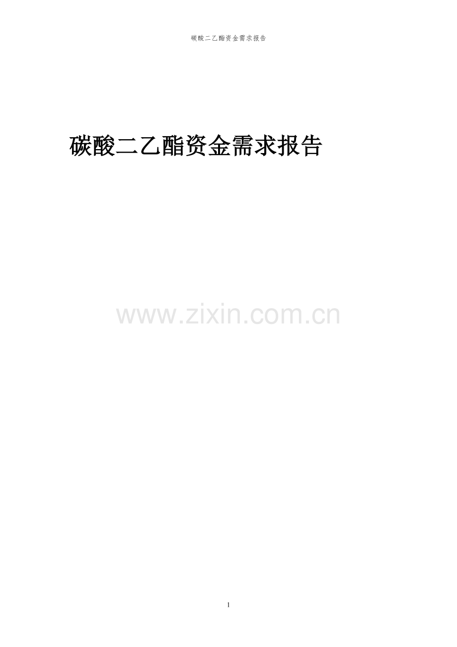 2024年碳酸二乙酯项目资金需求报告.docx_第1页