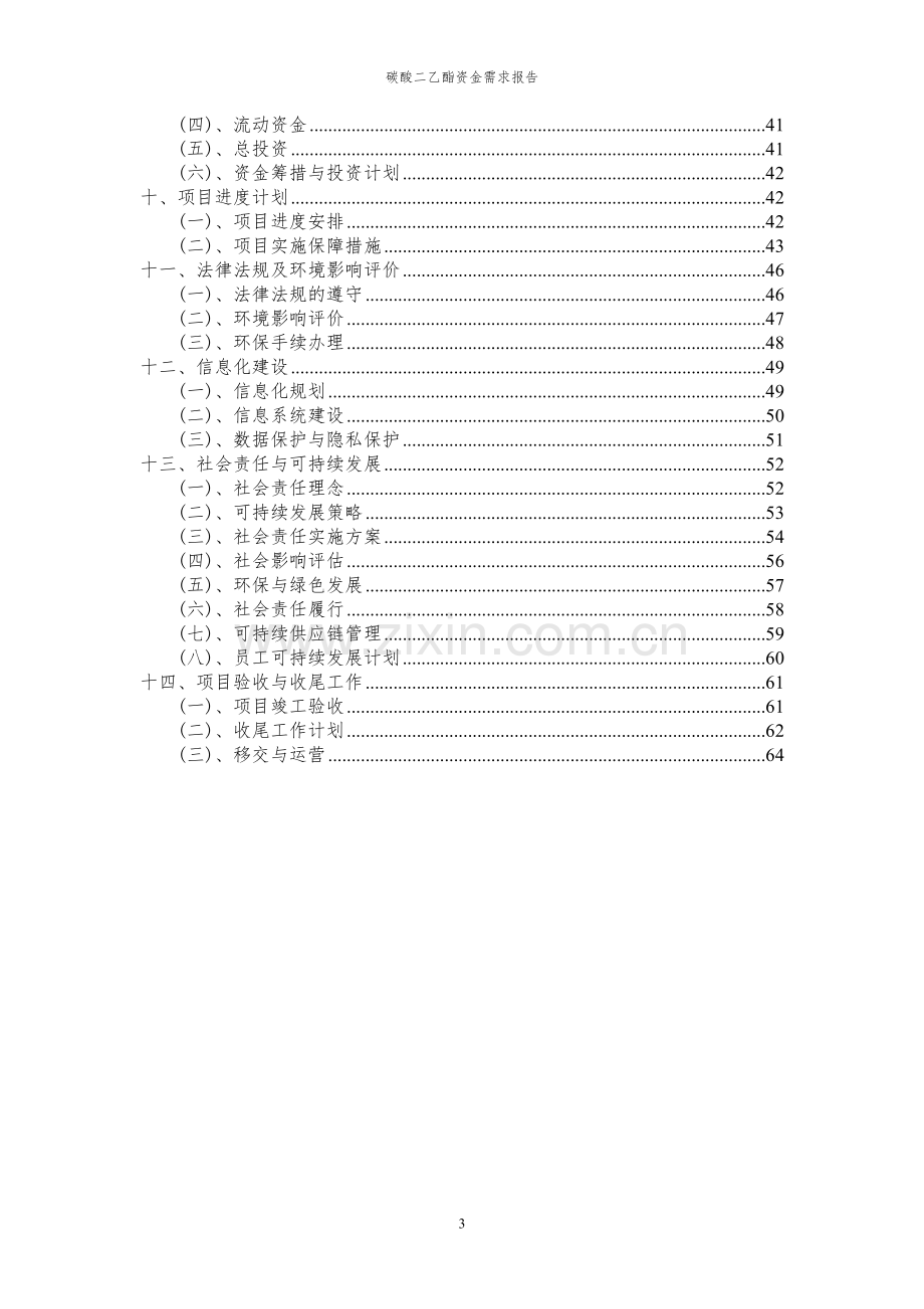 2024年碳酸二乙酯项目资金需求报告.docx_第3页