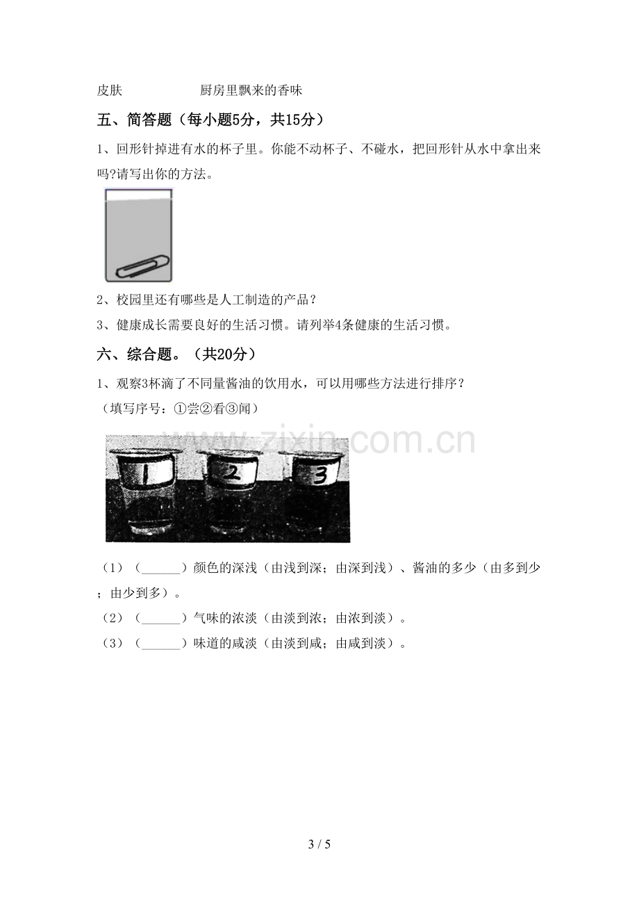 2022-2023年教科版二年级科学下册期中考试题(汇总).doc_第3页