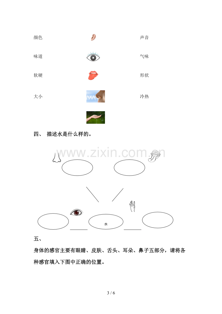 一年级科学下册期中试卷及答案.doc_第3页