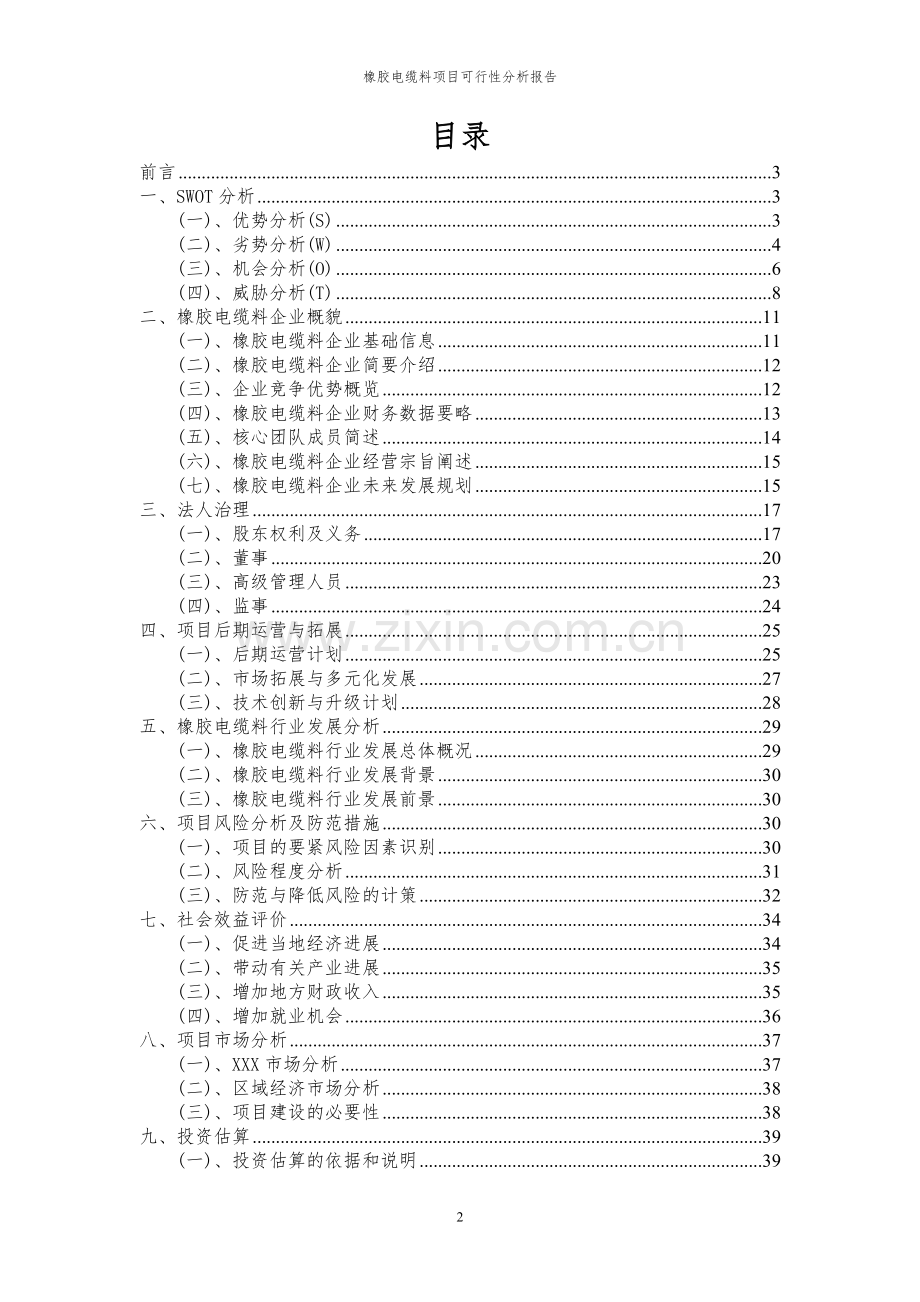 2023年橡胶电缆料项目可行性分析报告.docx_第2页