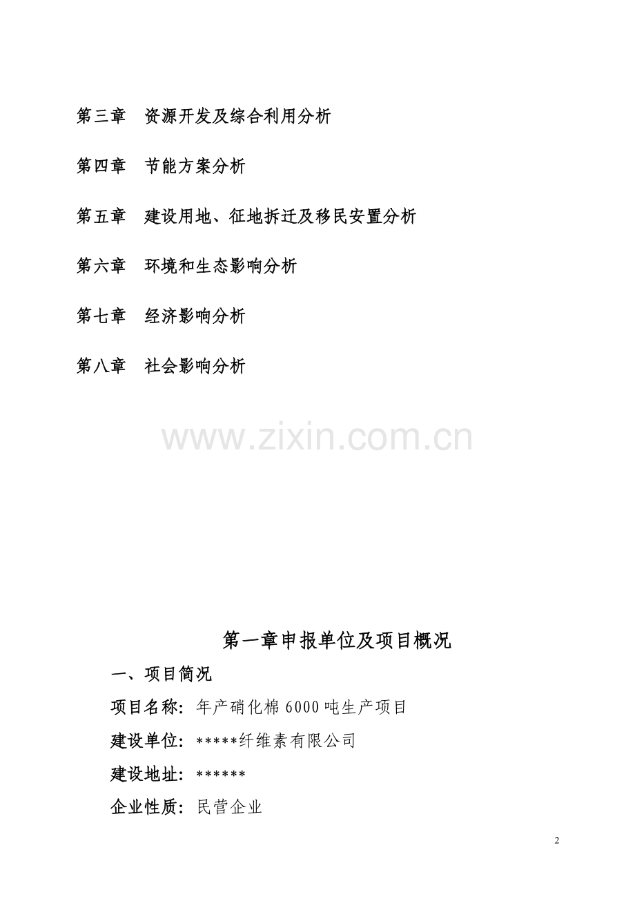 年产硝化棉6000吨生产项目可行性研究报告(代可行性论证报告).doc_第2页