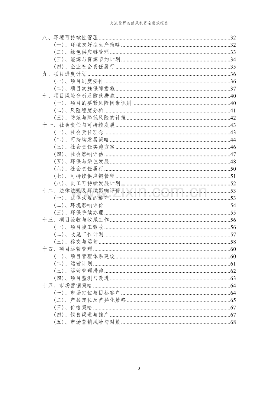 2023年大流量罗茨鼓风机项目资金需求报告.docx_第3页