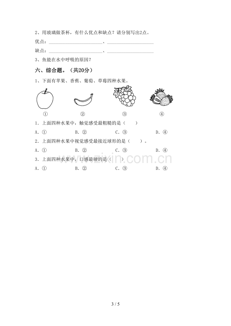 二年级科学下册期中考试题(精选).doc_第3页