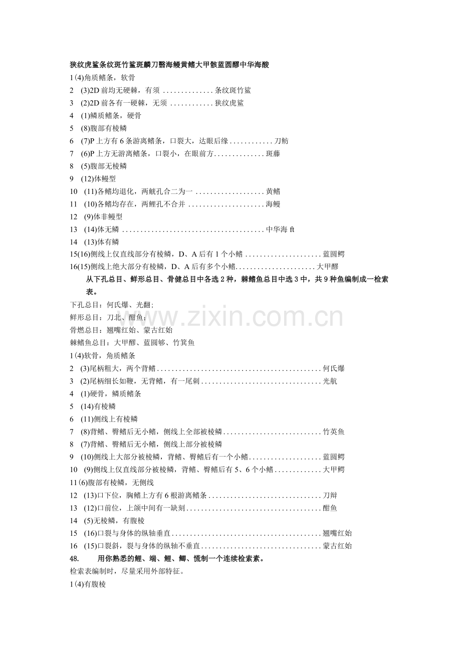 鱼类分类学试题库整理.docx_第1页