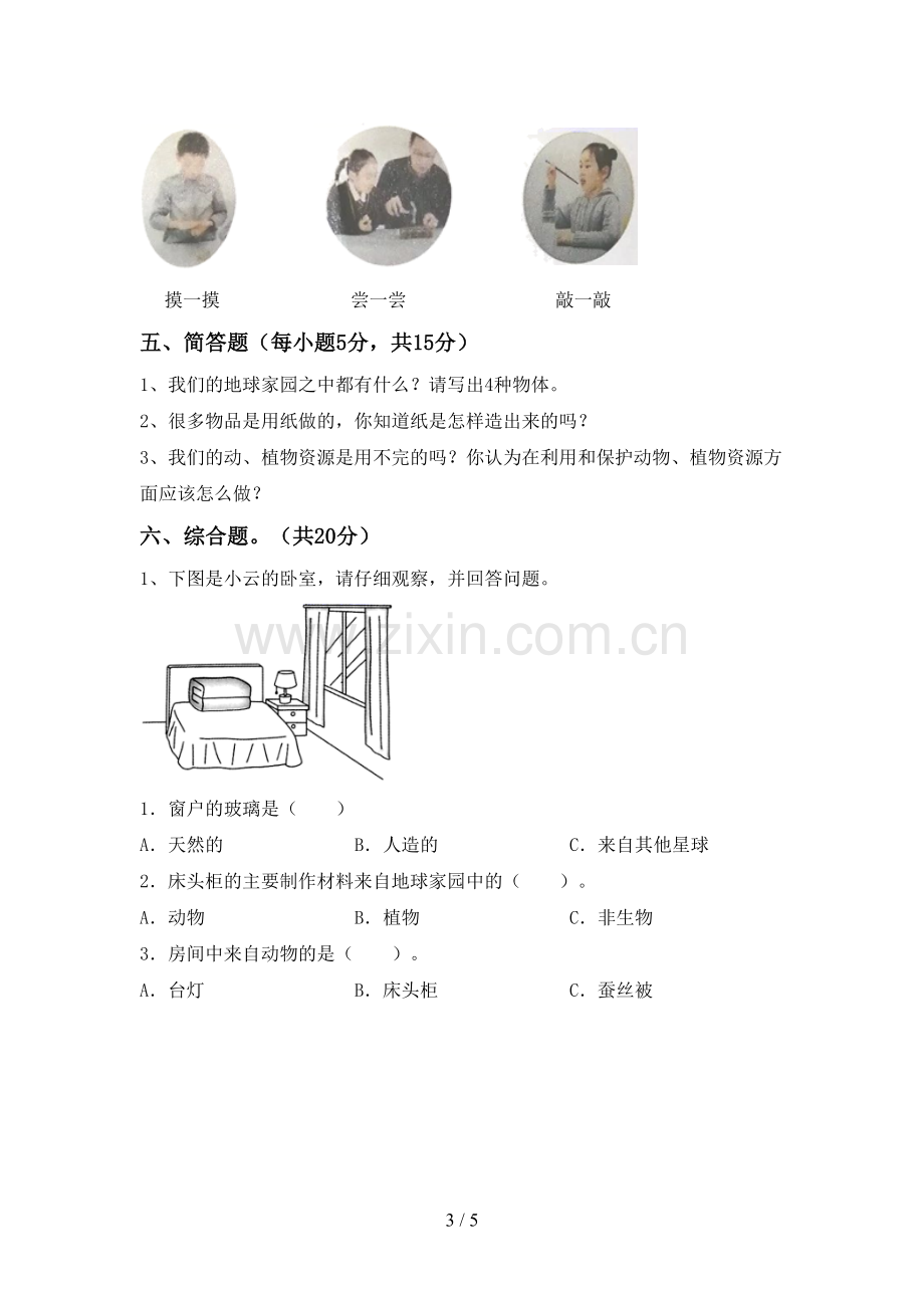 教科版二年级科学下册期中考试题带答案.doc_第3页