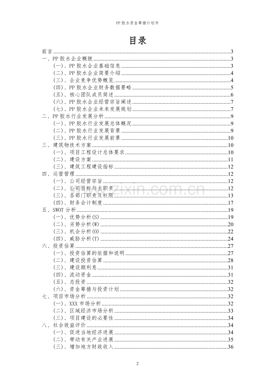 2024年PP胶水项目资金筹措计划书.docx_第2页