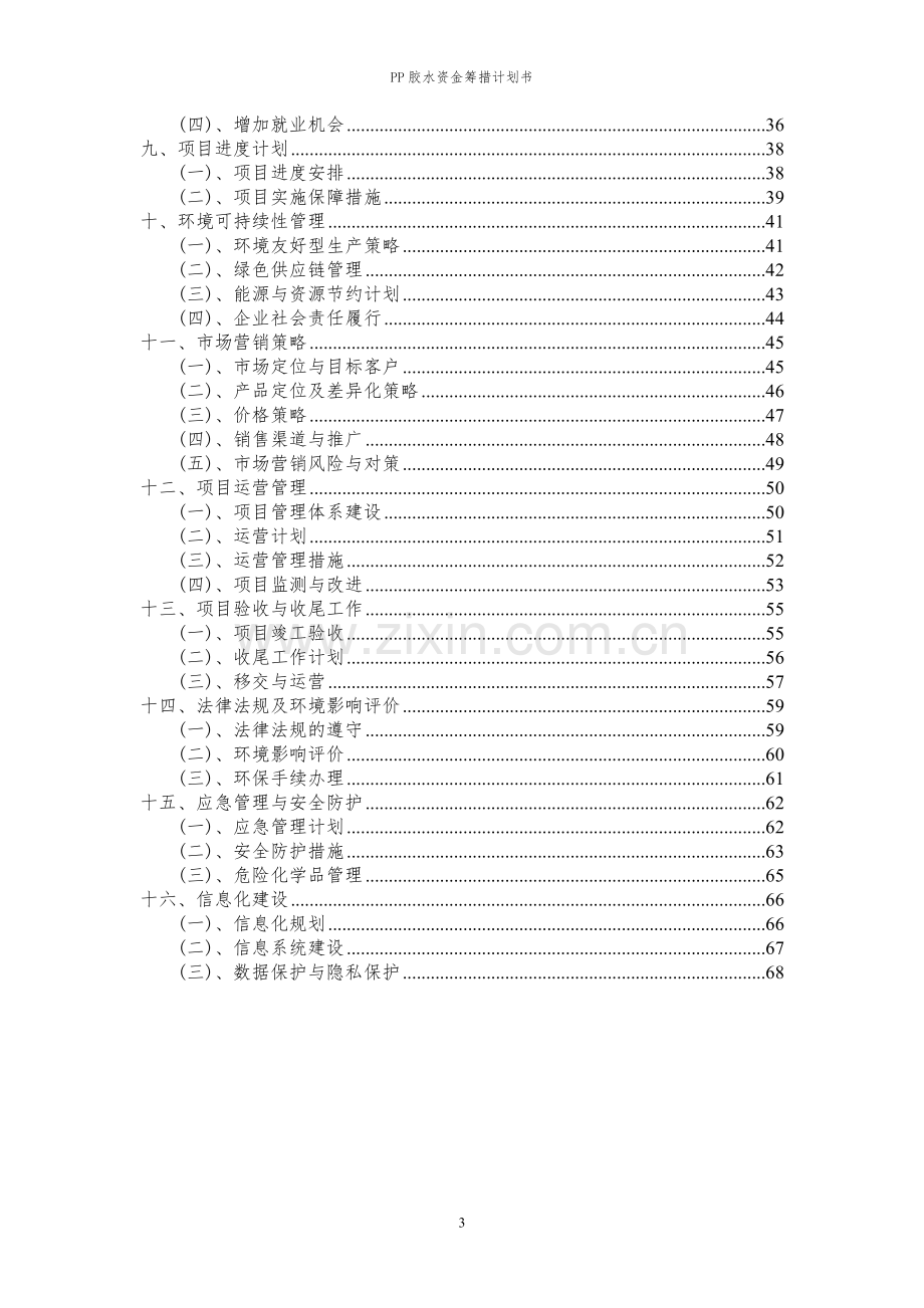 2024年PP胶水项目资金筹措计划书.docx_第3页