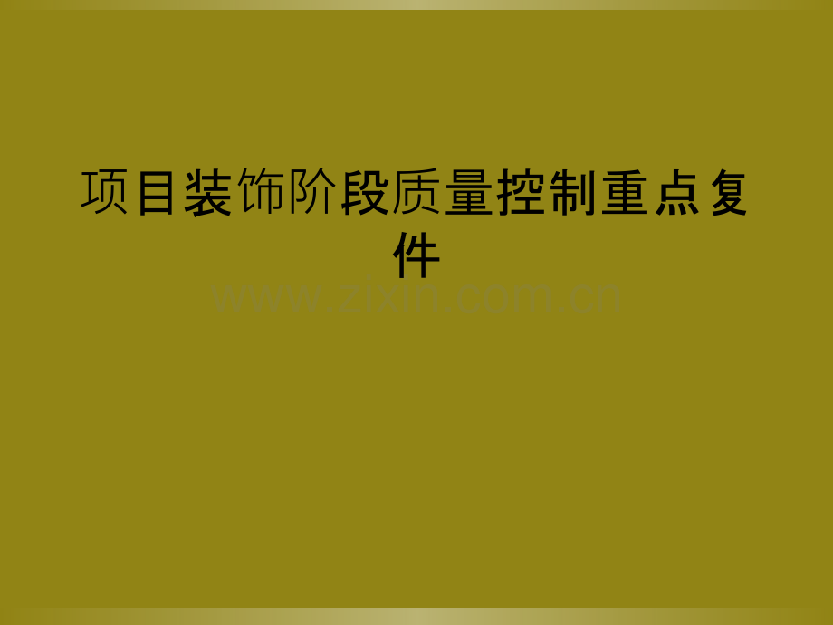 项目装饰阶段质量控制重点复件.ppt_第1页