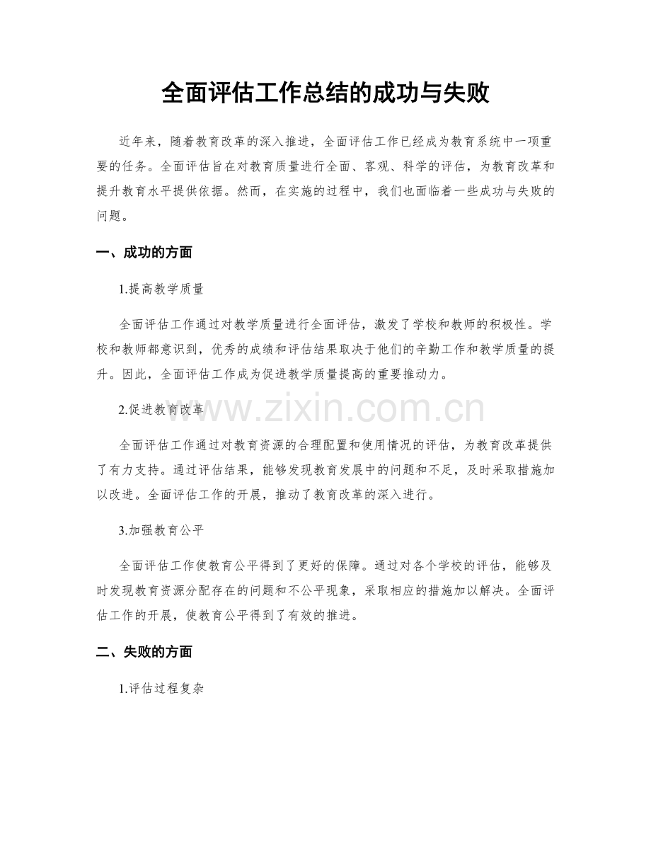 全面评估工作总结的成功与失败.docx_第1页