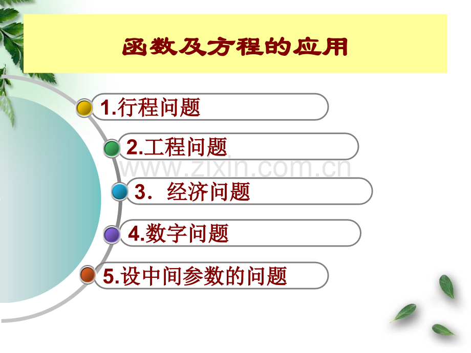 九年级数学函数及方程应用总结课件(共15张PPT).ppt_第2页