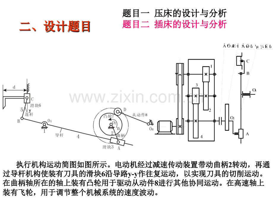 机械原理设计综合课程设计题目二.ppt_第3页