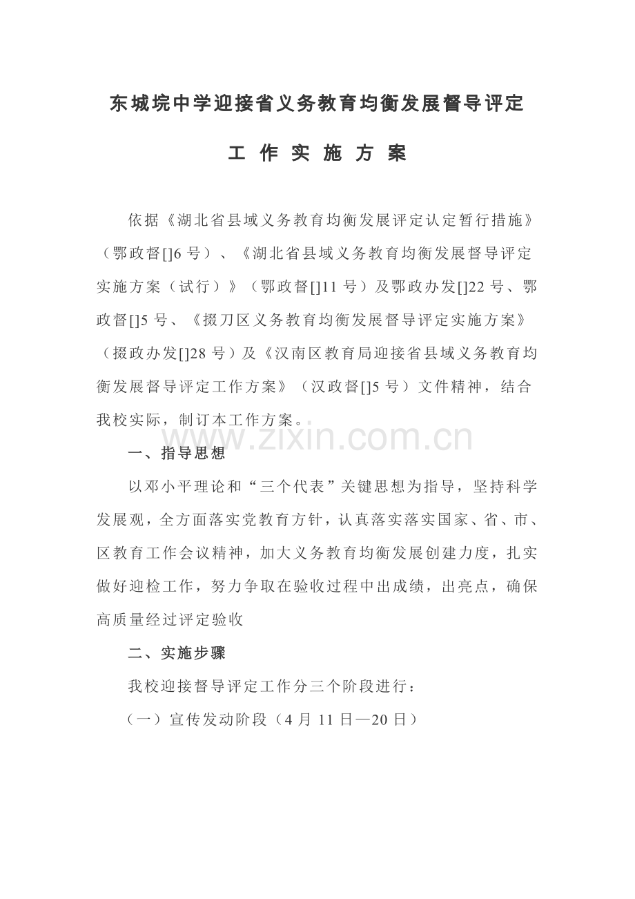 东城垸中学迎接省县域义务教育均衡发展验收评估工作实施专项方案.doc_第1页