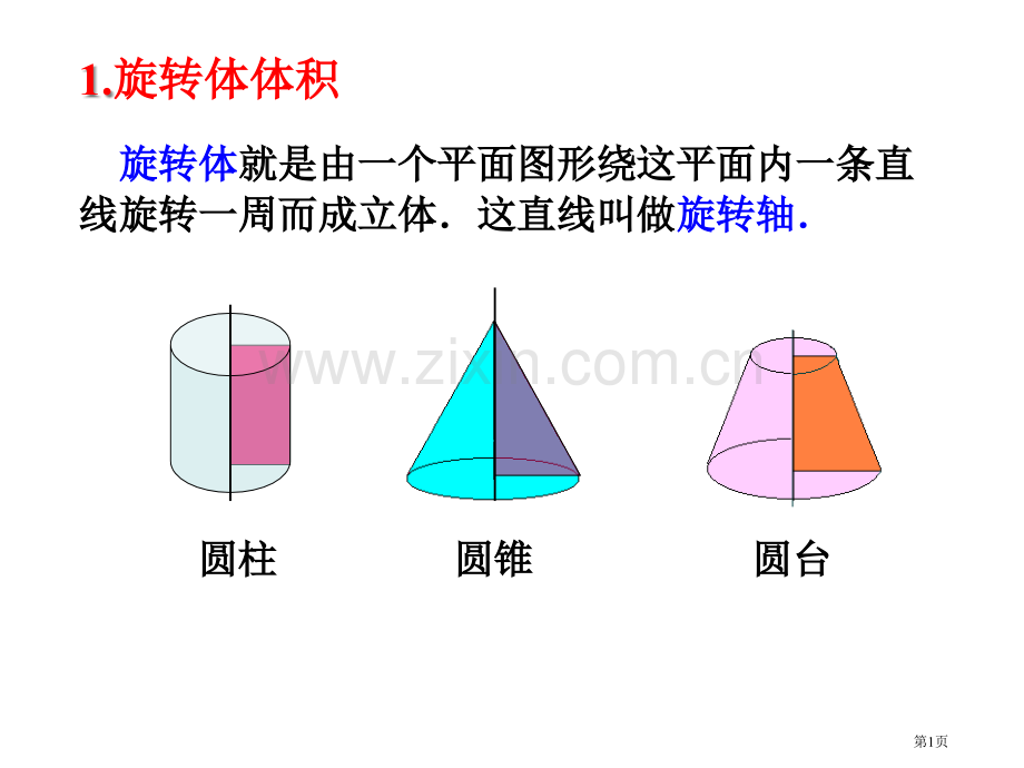 旋转体的体积计算市公开课一等奖百校联赛获奖课件.pptx_第1页