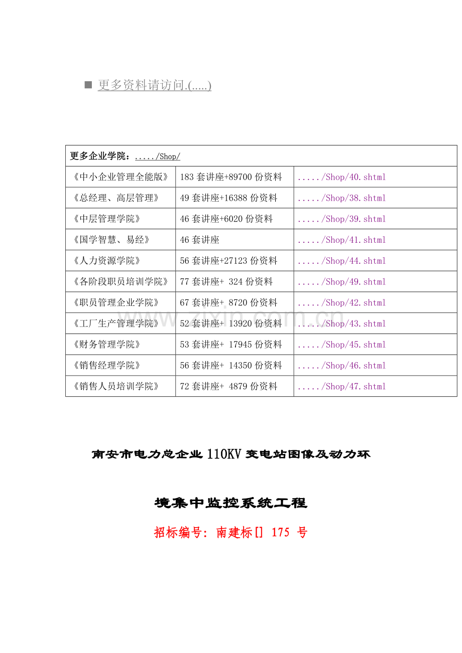 电力公司集中监控系统工程投标文件模板.doc_第1页