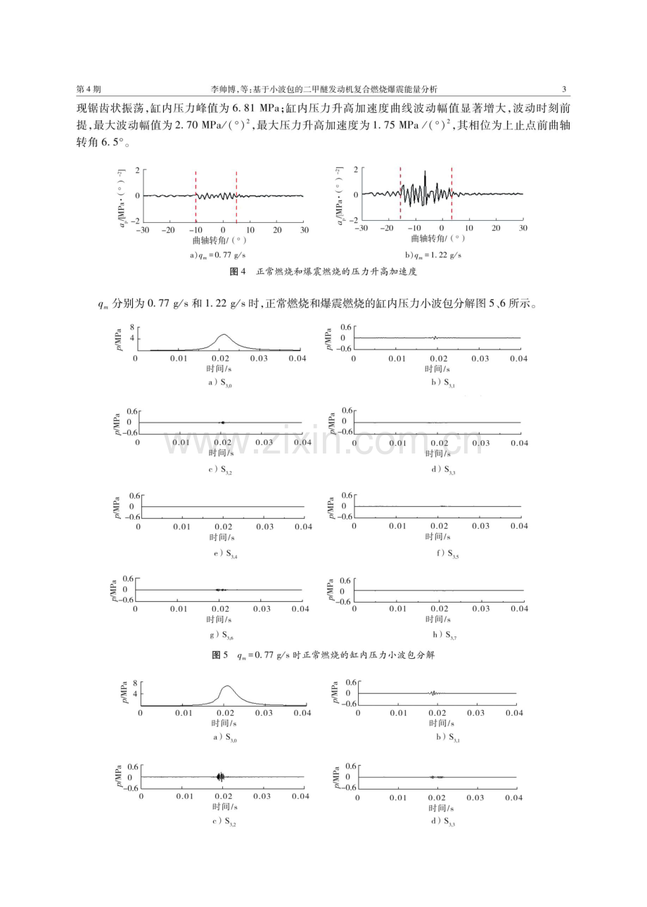 基于小波包的二甲醚发动机复合燃烧爆震能量分析.pdf_第3页