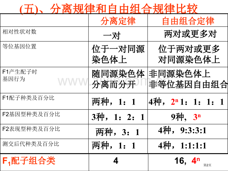 分离定律和自由组合定律(含各种计算题型和特殊比例)市公开课一等奖百校联赛获奖课件.pptx_第2页