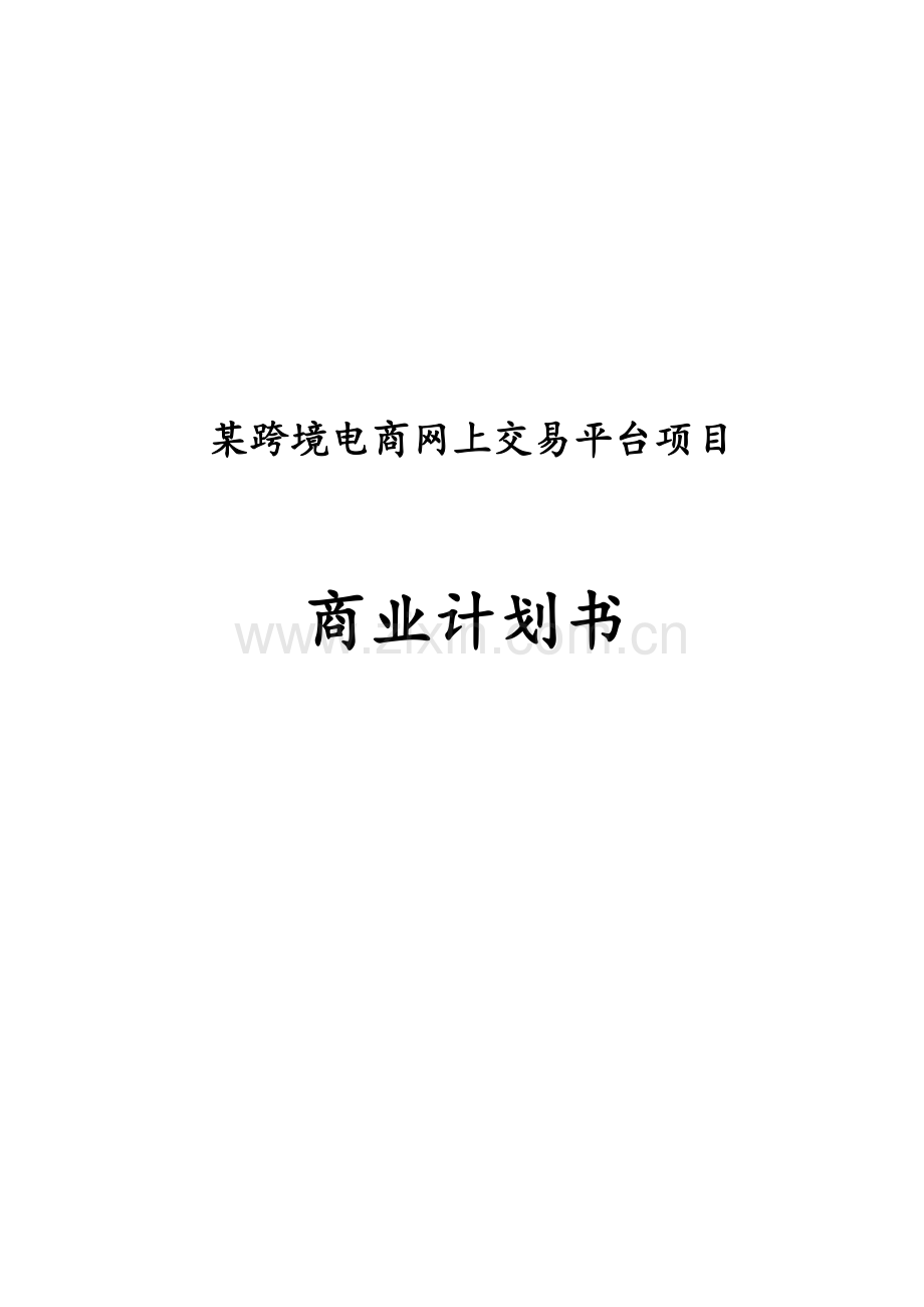 跨境电商网上交易平台创立商业专项计划书.doc_第1页