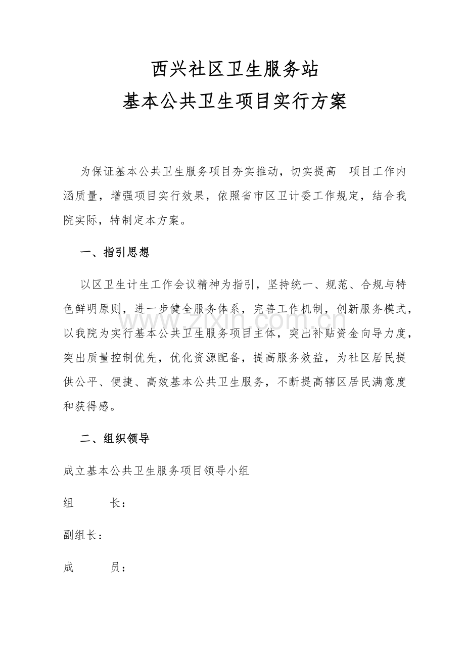 公共卫生服务综合项目实施专项方案.doc_第1页