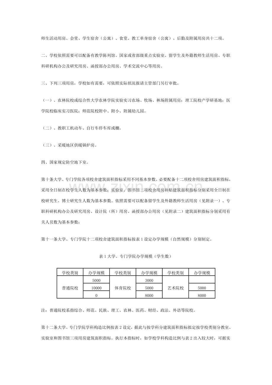 定额普通高等学校建筑工程面积指标统一标准.doc_第2页