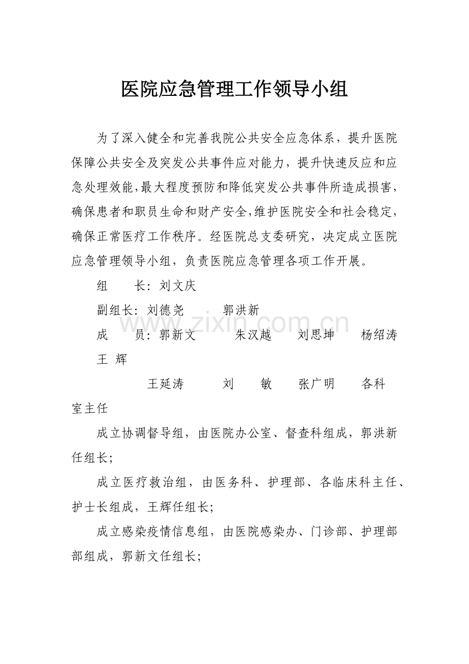 医院应急专题预案及工作综合流程.docx_第2页