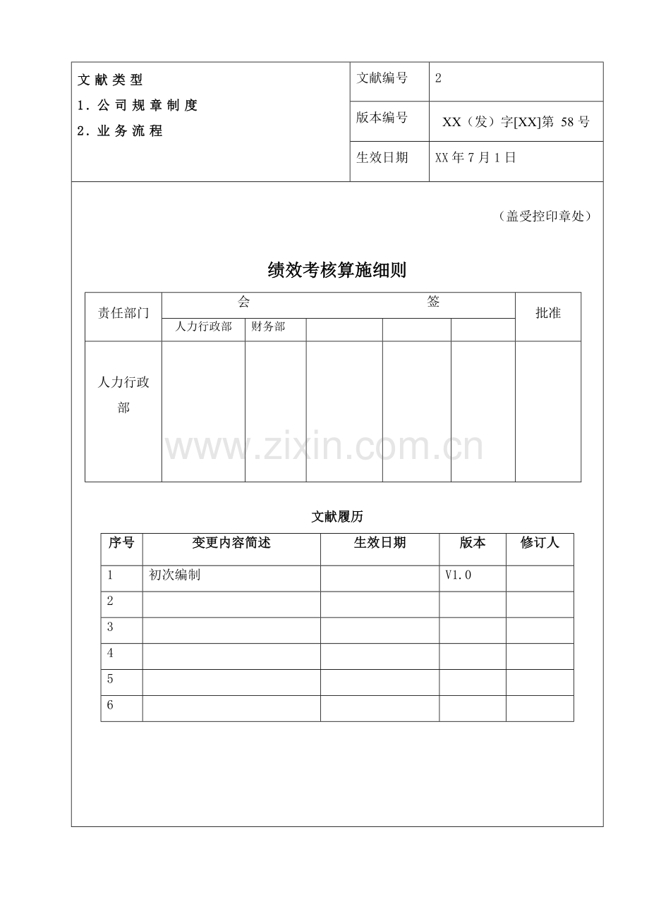 新版绩效管理考核实施工作细则.doc_第1页