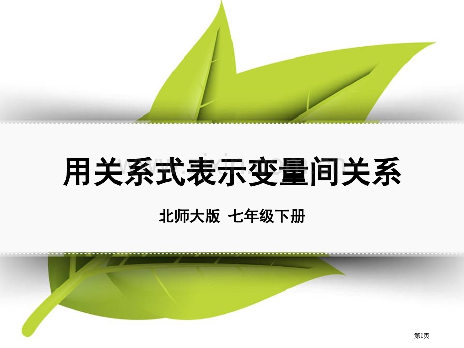 用关系式表示的变量间关系变量之间的关系省公开课一等奖新名师优质课比赛一等奖课件.pptx_第1页