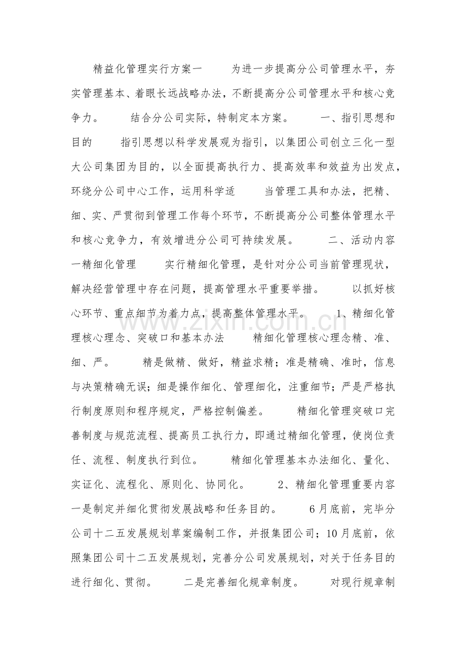 精益化管理实施专项方案.doc_第1页