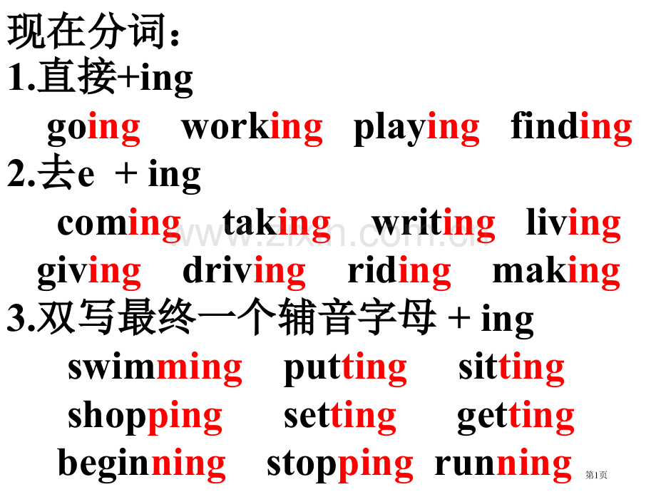 动词的种形式归纳和练习PPT课件市公开课一等奖百校联赛获奖课件.pptx_第1页