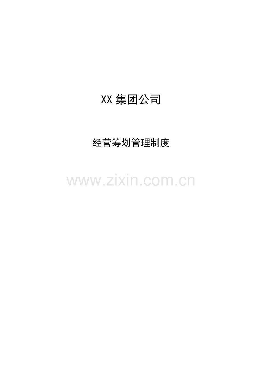 集团经营专题计划管理新规制度.doc_第1页