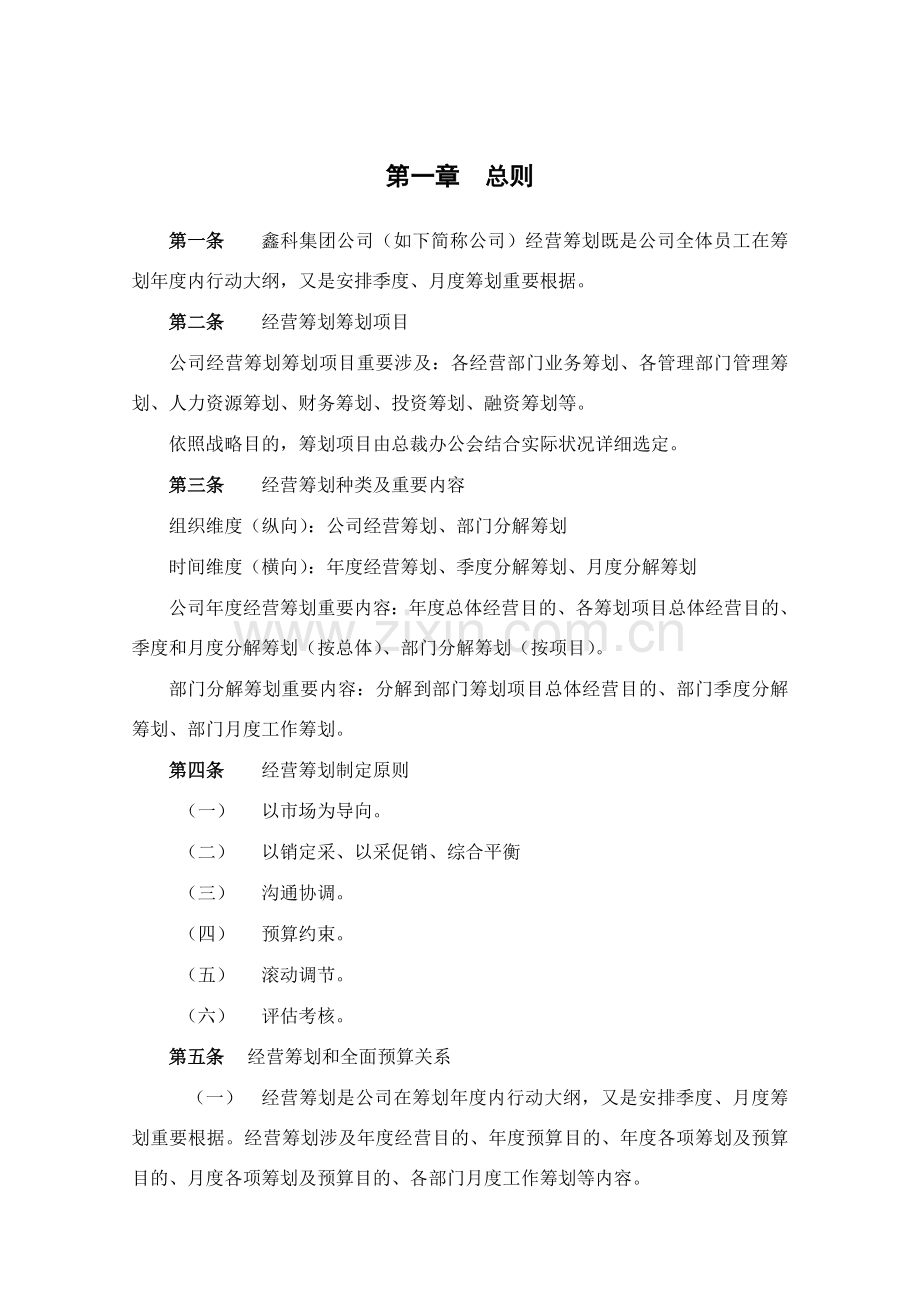 集团经营专题计划管理新规制度.doc_第3页