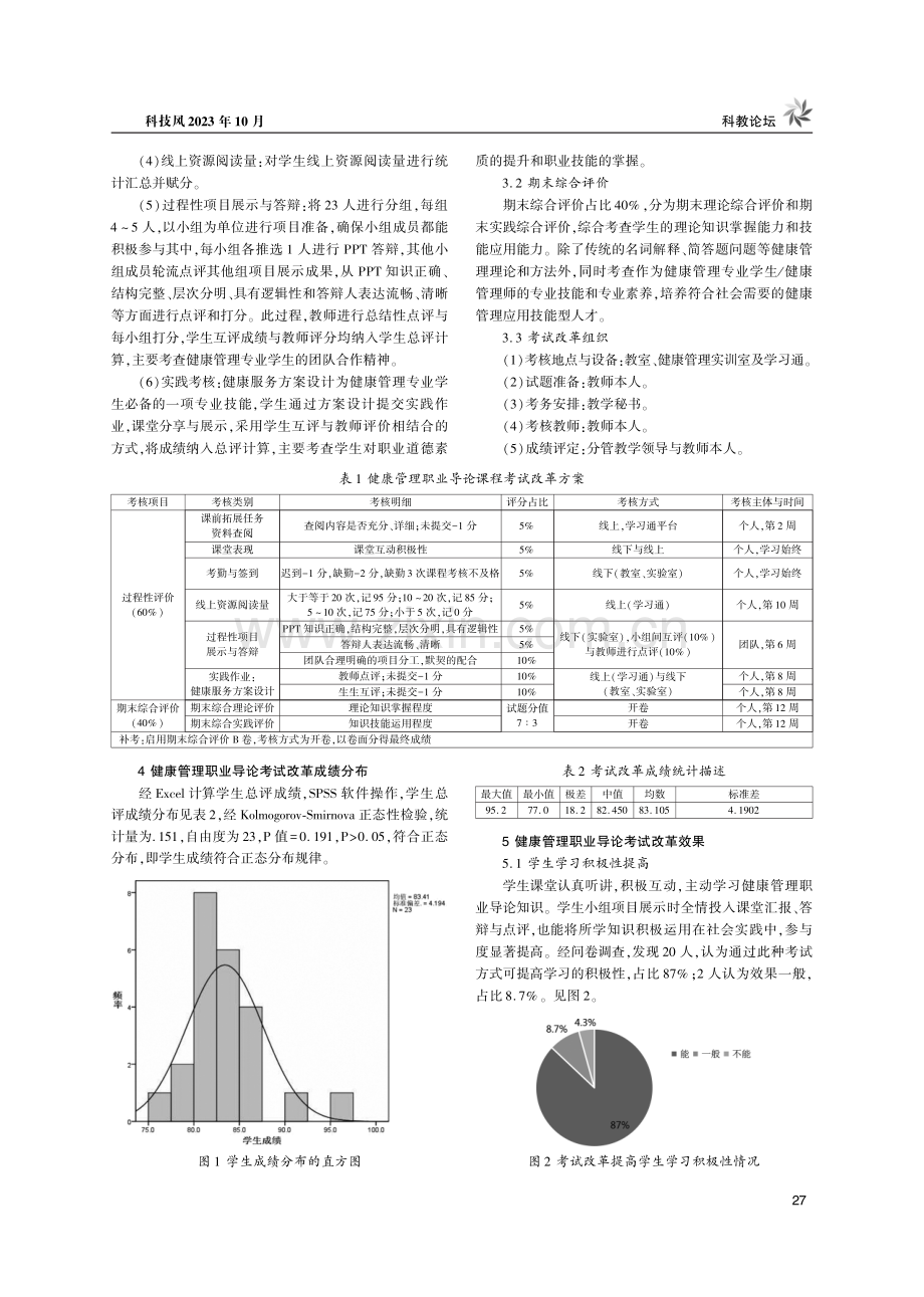 基于线上线下混合考核模式的“健康管理职业导论”考试改革.pdf_第2页