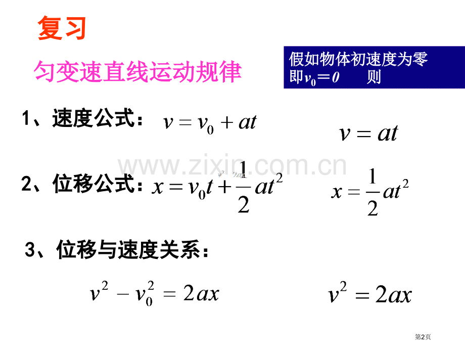 匀变速直线运动的推论和比例式省公共课一等奖全国赛课获奖课件.pptx_第2页